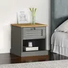 Image de vidaXL Table de chevet VIGO gris 42x35x40 cm bois de pin massif 353156