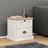 Image de Table De Chevet Vigo Blanc 42x35x42 Cm Bois De Pin Massif Vidaxl