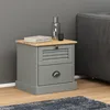 Image de Table De Chevet Vigo Gris 42x35x42 Cm Bois De Pin Massif Vidaxl