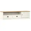 Image de Vidaxl meuble tv vigo blanc 156x40x40 cm bois massif de pin