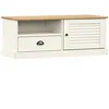 Image de Meuble Tv Vigo Blanc 106x40x40 Cm Bois Massif De Pin Vidaxl