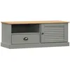 Image de Meuble Tv Vigo Gris 106x40x40 Cm Bois Massif De Pin Vidaxl