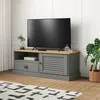 Image de vidaXL Meuble TV VIGO gris 106x40x40 cm bois massif de pin 353177
