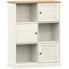 Image de Bibliothèque Vigo Blanc 90x35x114,5 Cm Bois Massif De Pin Vidaxl