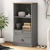 Image de Bibliothèque Vigo Gris 60x35x114,5 Cm Bois Massif De Pin Vidaxl