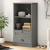 Image de vidaXL Bibliothèque VIGO gris 60x35x1145 cm bois massif de pin 353186