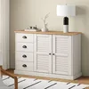 Image de vidaXL Buffet avec tiroirs VIGO 113x40x75 cm blanc bois massif de pin 353188