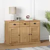 Image de Buffet Avec Tiroirs Vigo 113x40x75 Cm Bois Massif De Pin Vidaxl