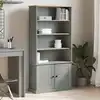 Image de Bibliothèque Vigo Gris 85x35x170 Cm Bois Massif De Pin Vidaxl