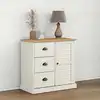 Image de Buffet Avec Tiroirs Vigo 78x40x75 Cm Blanc Bois Massif De Pin Vidaxl