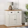 Image de Buffet Avec Tiroirs Vigo 78x40x75 Cm Blanc Bois Massif De Pin Vidaxl