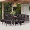 Image de vidaXL Ensemble à manger de jardin coussins 6pcs noir résine tressée 3186650