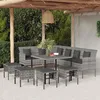 Image de vidaXL Ensemble à manger jardin 6pcs et coussins gris résine tressée 3186651