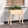 Image de Jardinière Sur Roues Avec Doublure 71x37x80 Cm Bois De Sapin Vidaxl