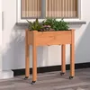 Image de Jardinière Sur Roues Avec Doublure Brun 71x37x80 Cm Bois Sapin Vidaxl