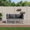 Image de vidaXL Salon de jardin avec coussins 2 pcs blanc acier ensemble de salon ensemble de salon extérieur ensemble de mobilier 3186812