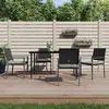 Image de Chaises De Jardin Et Coussins Lot De 4 Noir 54x62,5x89 Cm Rotin Vidaxl