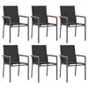 Image de Vidaxl chaises de jardin lot de 6 noir 55x61,5x90cm textilène et acier