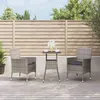 Image de vidaXL Ensemble de bistro de jardin 3 pcs coussins gris poly rotin ensemble de bistrot ensemble de bistrot extérieur 3187418