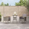 Image de vidaXL Ensemble de bistro de jardin 3 pcs coussins gris poly rotin 3187424