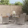 Image de Ensemble De Bistro De Jardin 5 Pcs Coussins Gris Poly Rotin Vidaxl