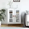 Image de Buffet Blanc Brillant 69,5x34x90 Cm Bois D'ingénierie Vidaxl