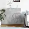 Image de Buffet Gris Béton 69,5x34x90 Cm Bois D'ingénierie Vidaxl