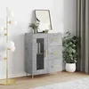 Image de Buffet Gris Béton 69,5x34x90 Cm Bois D'ingénierie Vidaxl