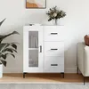Image de Buffet Blanc Brillant 69,5x34x90 Cm Bois D'ingénierie Vidaxl