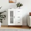 Image de Buffet Blanc Brillant 69,5x34x90 Cm Bois D'ingénierie Vidaxl