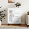 Image de Buffet Blanc Brillant 69,5x34x90 Cm Bois D'ingénierie Vidaxl