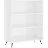 Image de Bibliothèque Blanc Brillant 69,5x32,5x90 Cm Bois D'ingénierie Vidaxl