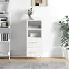 Image de Buffet Blanc Brillant 34,5x34x90 Cm Bois D'ingénierie Vidaxl