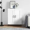 Image de Buffet Blanc Brillant 69,5x34x90 Cm Bois D'ingénierie Vidaxl