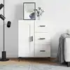 Image de Buffet Blanc 69,5x34x90 Cm Bois D'ingénierie Vidaxl