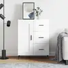 Image de Buffet Blanc Brillant 69,5x34x90 Cm Bois D'ingénierie Vidaxl