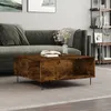 Image de Table Basse Chêne Fumé 80x80x36,5 Cm Bois D'ingénierie Vidaxl