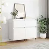 Image de Buffets 2 Pcs Blanc 40x35x70 Cm Bois D’ingénierie Vidaxl