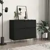 Image de Buffets 2 Pcs Noir 40x35x70 Cm Bois D’ingénierie Vidaxl