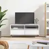 Image de Meuble Tv Blanc 100x34,5x44,5 Cm Bois D'ingénierie Vidaxl