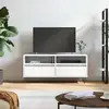 Image de Meuble Tv Blanc 100x34,5x44,5 Cm Bois D'ingénierie Vidaxl