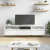 Image de vidaXL Meuble TV blanc 150x30x44 5 cm bois dingénierie 831260
