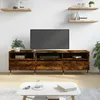 Image de Meuble Tv Chêne Fumé 150x30x44,5 Cm Bois D'ingénierie Vidaxl