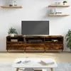 Image de vidaXL Meuble TV chêne fumé 150x30x445 cm bois dingénierie 831265