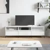Image de vidaXL Meuble TV Armoire de Télévision avec 6 Compartiments Meuble Télé avec Pieds Salon Salle de Séjour Blanc Bois 831284