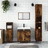 Image de Armoire De Bain Chêne Fumé 30x30x190 Cm Bois D'ingénierie Vidaxl
