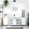 Image de Armoire De Salle De Bain Blanc 30x30x100 Cm Bois D'ingénierie Vidaxl