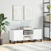 Image de Armoire À Disques Blanc Brillant 121x38x48 Cm Bois D'ingénierie Vidaxl