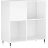 Image de Armoire À Disques Blanc Brillant 84,5x38x89cm Bois D'ingénierie Vidaxl