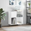 Image de Armoire À Disques Blanc Brillant 84,5x38x89cm Bois D'ingénierie Vidaxl